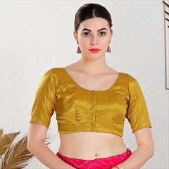 Gold color Blouse in Polyester Silk fabric with Thread work : 1864749