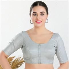 Silver color Blouse in Polyester Silk fabric with Thread work : 1864751