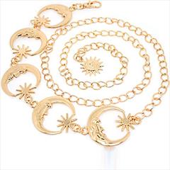 Gold color Waist Chain in Metal Alloy studded with Artificial & Gold Rodium Polish : 1868830