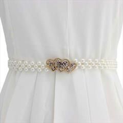 White and Off White color Waist Chain in Metal Alloy studded with Pearl & Gold Rodium Polish : 1868841