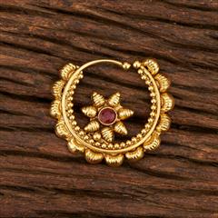 Red and Maroon color Nose Ring in Brass studded with Austrian diamond & Gold Rodium Polish : 1870582