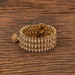 White and Off White color Bracelet in Brass studded with Beads & Gold Rodium Polish : 1870763