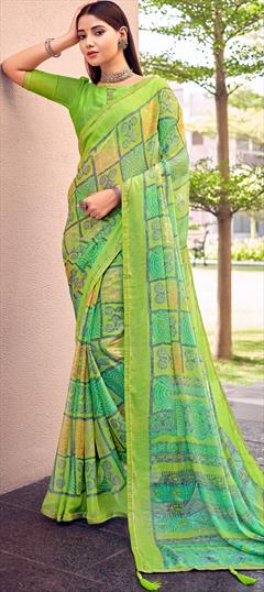 Casual, Party Wear Multicolor color Saree in Chiffon fabric with Classic Lace, Printed work : 1873857
