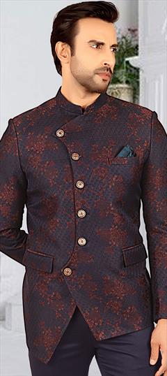 Party Wear Blue color Blazer in Rayon fabric with Floral, Printed work : 1877286