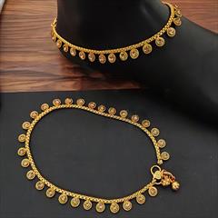 Yellow color Anklet in Metal Alloy studded with Beads & Gold Rodium Polish : 1878810