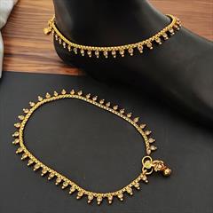 Yellow color Anklet in Metal Alloy studded with Beads & Gold Rodium Polish : 1878811