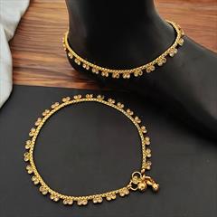 Yellow color Anklet in Metal Alloy studded with Beads & Gold Rodium Polish : 1878813