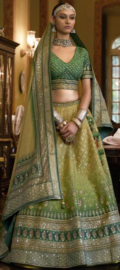 Bridal, Designer, Wedding Multicolor color Ready to Wear Lehenga in Silk fabric with Flared Mirror work : 1887380