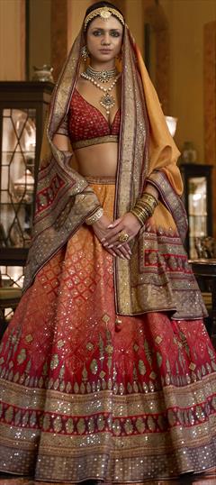 Bridal, Designer, Wedding Multicolor color Ready to Wear Lehenga in Silk fabric with Flared Mirror work : 1887389