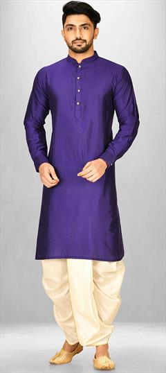 Party Wear Purple and Violet color Dhoti Kurta in Poly Silk fabric with Thread work : 1889943