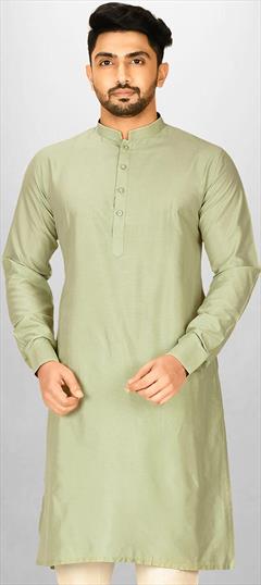 Party Wear Green color Kurta in Poly Silk fabric with Thread work : 1889975