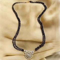 Black and Grey, White and Off White color Mangalsutra in Metal Alloy studded with CZ Diamond & Gold Rodium Polish : 1890085