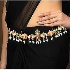 White and Off White color Waist Chain in Metal Alloy studded with Pearl & Gold Rodium Polish : 1890161