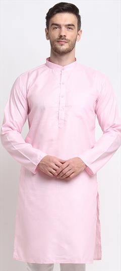 Party Wear Pink and Majenta color Kurta in Blended Cotton fabric with Thread work : 1890477