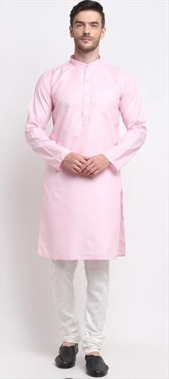 Party Wear Pink and Majenta color Kurta Pyjamas in Blended Cotton fabric with Thread work : 1890507