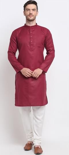 Party Wear Pink and Majenta color Kurta Pyjamas in Blended Cotton fabric with Thread work : 1890508