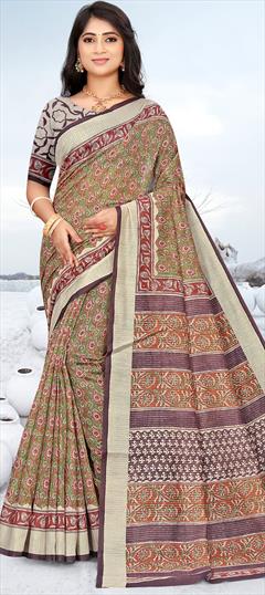 Casual, Traditional Multicolor color Saree in Chanderi Silk fabric with South Digital Print work : 1890677