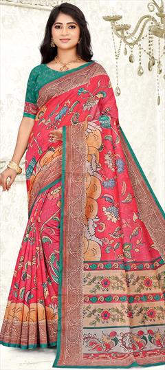 Casual, Traditional Multicolor color Saree in Chanderi Silk fabric with South Digital Print work : 1890678