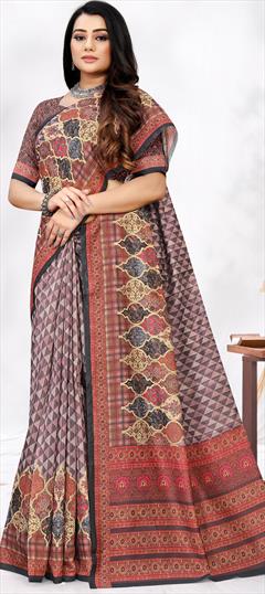 Casual, Traditional Multicolor color Saree in Chanderi Silk fabric with South Digital Print work : 1890690