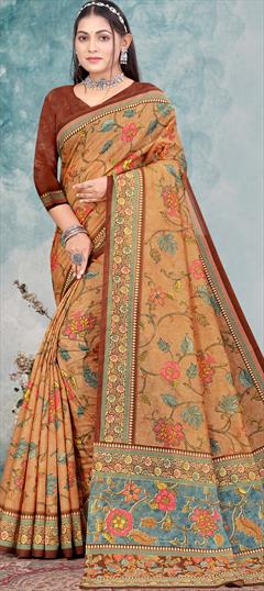 Casual, Traditional Multicolor color Saree in Chanderi Silk fabric with South Digital Print work : 1890696