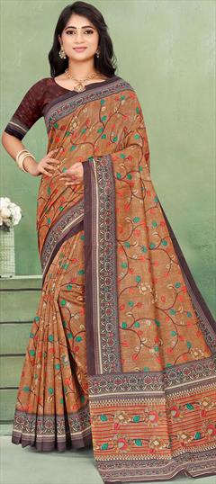 Casual, Traditional Multicolor color Saree in Chanderi Silk fabric with South Digital Print work : 1890711