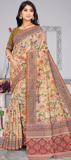 Casual, Traditional Multicolor color Saree in Chanderi Silk fabric with South Digital Print work : 1890716