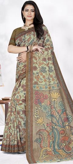 Casual, Traditional Multicolor color Saree in Chanderi Silk fabric with South Digital Print work : 1890755