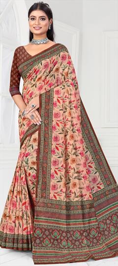 Casual, Traditional Multicolor color Saree in Chanderi Silk fabric with South Digital Print work : 1890787