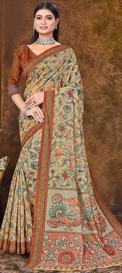 Casual, Traditional Multicolor color Saree in Chanderi Silk fabric with South Digital Print work : 1890788
