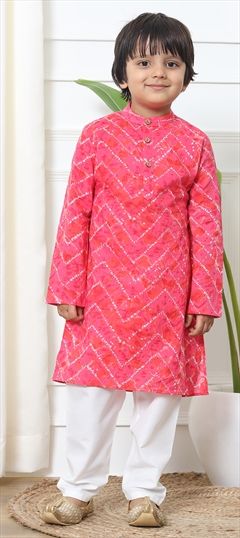 Bollywood Beige and Brown color Boys Kurta Pyjama in Art Dupion Silk fabric with Aari work : 1891002