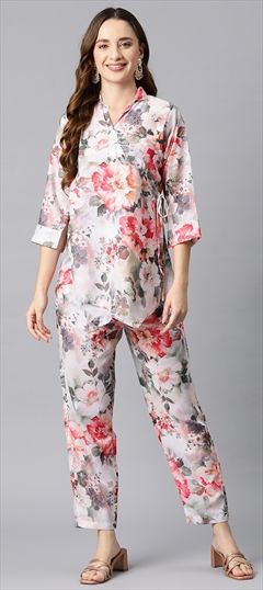 Casual, Summer Multicolor color Co-ords Set in Viscose fabric with Floral, Printed work : 1892044