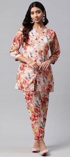 Casual, Summer Multicolor color Co-ords Set in Muslin fabric with Floral, Printed work : 1893081