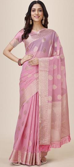 Festive, Party Wear Pink and Majenta color Saree in Shimmer fabric with Classic Weaving work : 1894095