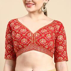 Casual Red and Maroon color Blouse in Georgette fabric with Embroidered, Thread work : 1897890