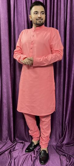 Party Wear Pink and Majenta color Kurta Pyjamas in Cotton fabric with Thread work : 1898065