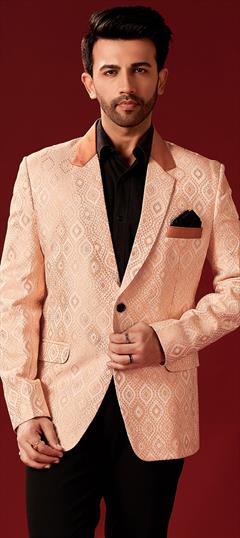 Party Wear Pink and Majenta color Blazer in Satin Silk fabric with Resham, Sequence, Thread work : 1898318