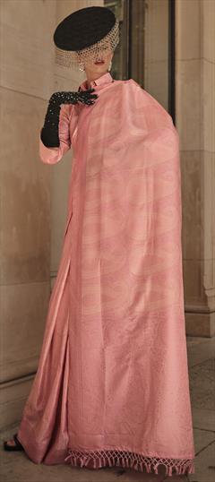 Festive, Traditional Pink and Majenta color Saree in Satin Silk fabric with South Weaving work : 1899561