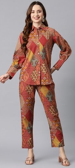 Casual, Summer Multicolor color Co-ords Set in Cotton fabric with Printed work : 1899861