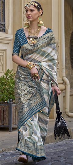 Engagement, Festive, Traditional Multicolor color Saree in Art Silk, Silk fabric with South Printed, Weaving work : 1901357