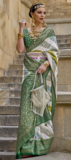 Engagement, Festive, Traditional Multicolor color Saree in Art Silk, Silk fabric with South Printed, Weaving work : 1901359