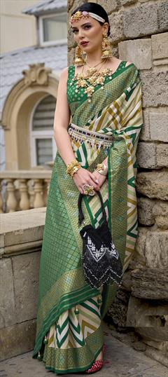 Engagement, Festive, Traditional Multicolor color Saree in Art Silk, Silk fabric with South Weaving work : 1901361