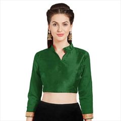 19021 Green  color family Blouse in Art Silk fabric with Thread work .