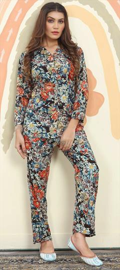 Casual, Summer Multicolor color Co-ords Set in Rayon fabric with Digital Print, Floral work : 1902813