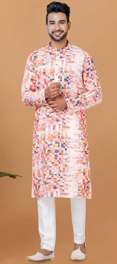 Party Wear Multicolor color Kurta Pyjamas in Cotton fabric with Digital Print work : 1902879