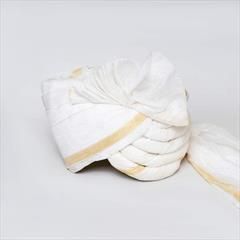 Wedding White and Off White color Turban in Blended Cotton fabric with Thread work : 1903202