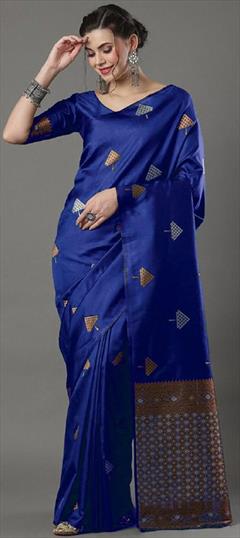 Casual, Traditional Blue color Saree in Art Silk, Silk fabric with South Weaving, Zari work : 1905105