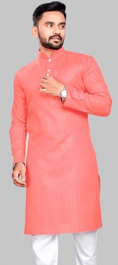 Party Wear Pink and Majenta color Kurta in Blended Cotton fabric with Thread work : 1905614