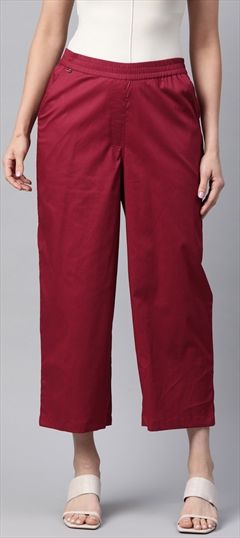 Casual, Party Wear, Summer Red and Maroon color Palazzo in Lycra fabric with Palazzo Thread work : 1909058