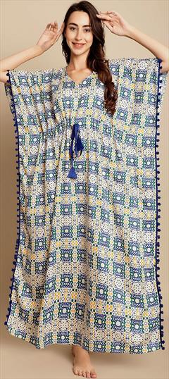 Casual Blue color Kaftan in Rayon fabric with Digital Print work : 1911906