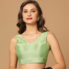 Party Wear Green color Blouse in Silk fabric with Thread work : 1913211